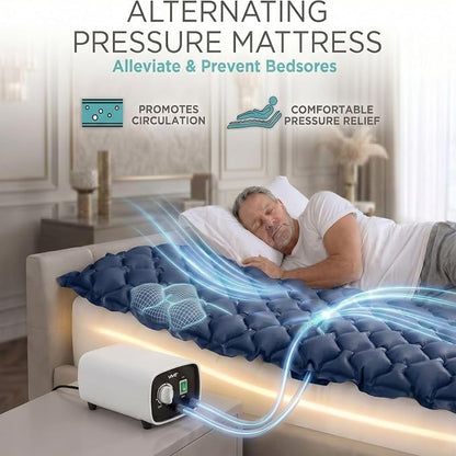 Vive Alternating Air Pressure Mattress Pad - The Original Bed Sore Prevention Solution - Hospital Topper for Bedridden Patients - Includes Waterproof, Breathable Ulcer Cushion & Whisper Quiet Pump