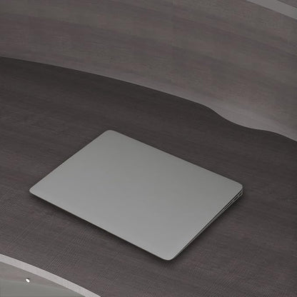 Linea Italia Curved Modern Office Desk Easy to Assembly Single Unit Reception Counter for Lobby, Salon, 70" x 27", Mocha
