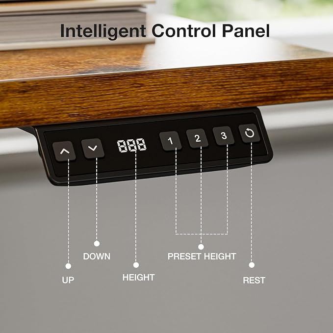 Muvai 71 Inch L Shaped Standing Desk Adjustable Height with Cable Management Tray,Gaming Electric Corner Standing Desk, Sit Stand Computer Table with Reversiable Splice Board, Rustic Brown