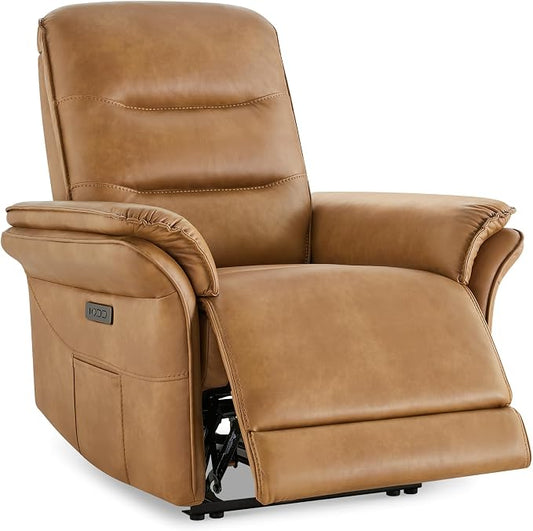 KISLOT Power Recliner Chair with Adjustable Headrest and Footrest, Dual Motor Leather Reclining Chair with USB/Type-C Charging, Zero Gravity Modern Electric Recliner for Adults Living Room Bedroom