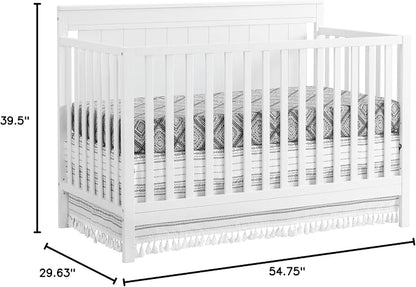 Oxford Baby Lazio 4-in-1 Convertible Baby Crib, Snow White, GreenGuard Gold Certified