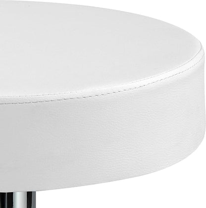 Finnhomy Bar Stools Set of 2 Modern PU Leather, Swivel Barstools with Footrest and Backless Round, Counter Height Adjustable Modern Counter stools for Kitchen, White