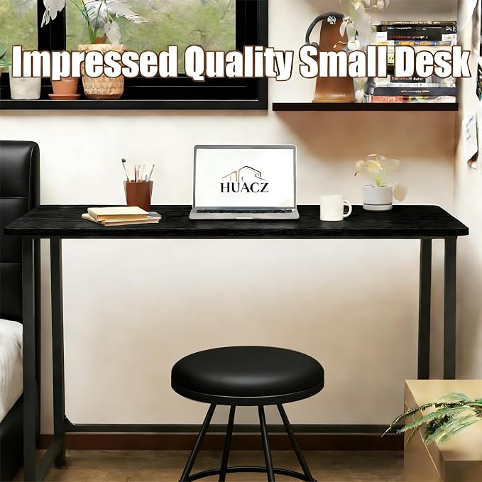 31.5" Folding Desk for Small Spaces, Foldable Computer Table for Home Office,Study,Bedroom,Dorm,Craft, Space Saving,Small Writing Work Office Compact Computer Desk,Easy Assembly,Black