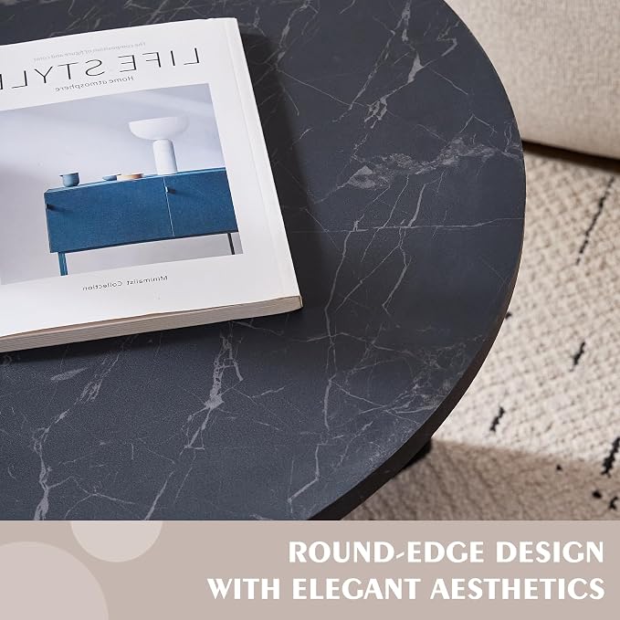 Round Nesting Coffee Table Set of 2 for Small Spaces | Modern style, suitable for living rooms, wooden