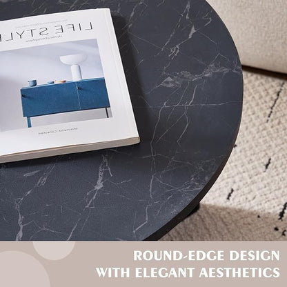 Round Nesting Coffee Table Set of 2 for Small Spaces | Modern style, suitable for living rooms, wooden