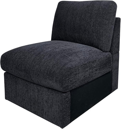 Ball & Cast 146" Oversized Modular L-Shaped Sectional Sofa,Large Chenille Upholstered Couch 8 Seat with Movable Ottoman & 2 Pillows,Comfty Sectionals W/Cup Holders & USB Port,for Living Room,Dark Gray