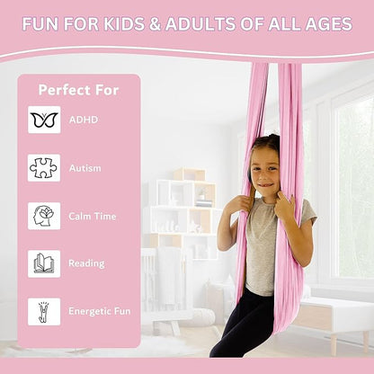 Double Layer Reversible Sensory Swing | Outdoor and Indoor Swing for Kids and Adults Up to 260 lbs | Autism Cocoon Swing | Kids Sensory Swing Indoor | ADHD