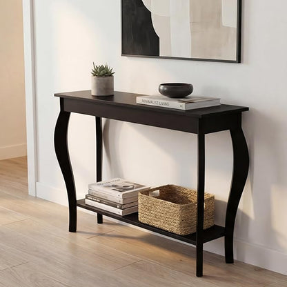 ChooChoo Narrow Console Table, Chic Accent Sofa Table, Entryway Table, 39.3 Inch, Black