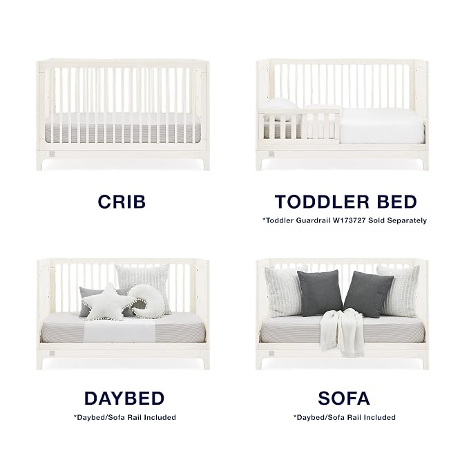 babyGap Wren 4-in-1 Convertible Crib by Delta Children - Greenguard Gold Certified, Antique White