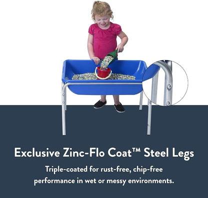 Children's Factory 18" Small Sensory Table, Sandbox with Lid, Water Table for Kids, Blue | Sandbox for Indoor or Outdoor Use, Rust-Resistant Sensory Bin for Classrooms, Preschools, and Daycares