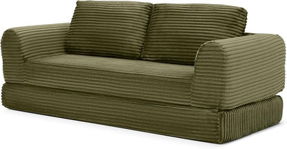 82-Inch Foldable Loveseat Boneless Cloud Couch, Modern Compressed Foam Daybed Floor Mattress Sleeper Sofa, 2-in-1 Boneless Convertible Sofa in a Box,No Assembly Required