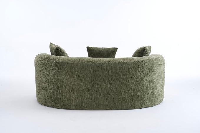 67" Cloud Curved Loveseat Sofa, Deep Seat Boneless Love Seat Couches with 3 Throw Pillows, Modern Chenille 2 Seater Compressed Floor Loveseat Sofa for Living Room Small Spaces, No Assembly | Breathable material