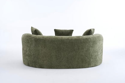 79" Curved Loveseat Sofa in a Box for Living Room, Modern Boneless Loveseat Couch Chenille Deep Seat Cloud Floor Couch with 3 Throw Pillows for Small Spaces, No Assembly Needed | Breathable material