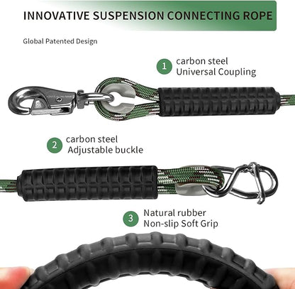 Adjustable Hammock Tree Straps Heavy Duty Tree Swing Rope 3.9Ft(47") 360°Rotation Tree Swings Hanging 1000lbs for Outdoor Swings Hammock Playground Set Accessories,2Pcs of Green