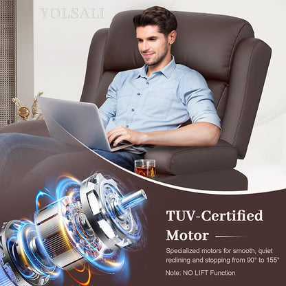 Extra Wide Seat Recliner Chair with Heat and Back Massage, Electric Power Oversized Reclining Chair Infinite Position with Storage Armrests & 2 Cup Holders for Living Room, Manual Recliners