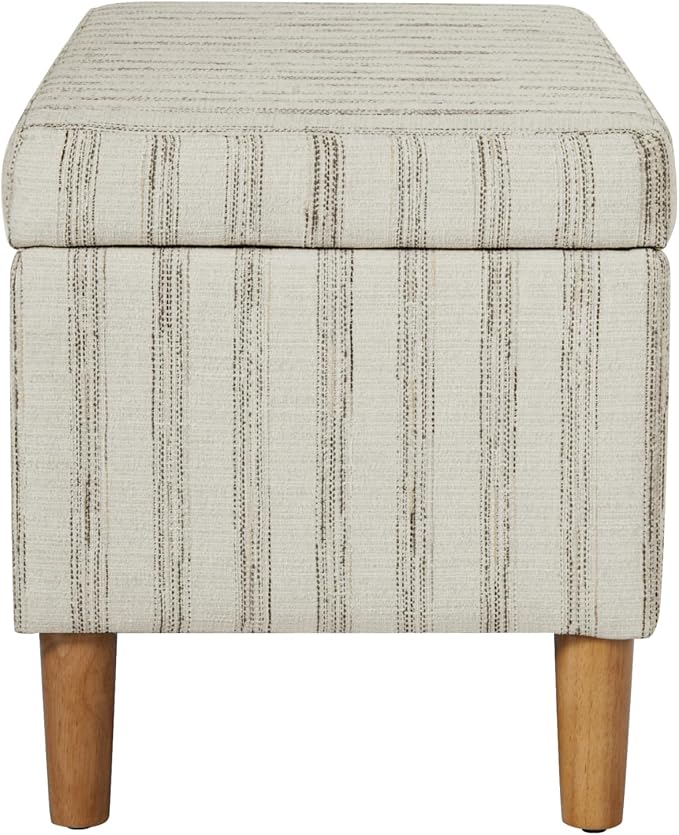 HomePop Malmo 36" Storage Bench - Gray & Cream Stripe