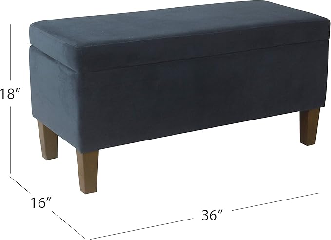 HomePop 36" Storage Ottoman Bench with Hinged Lid - Navy