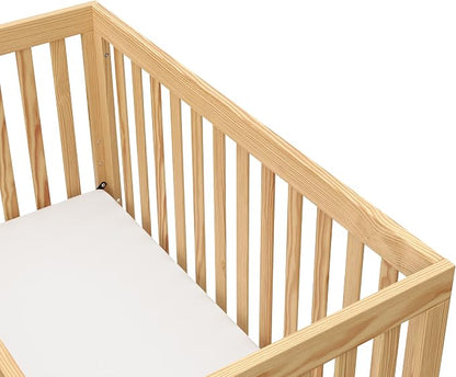 Storkcraft Beckett 3-in-1 Convertible Crib – GREENGUARD Gold Certified, Fits Standard Crib Mattress, Converts to Toddler Bed and Daybed, 4 Mattress Heights, Grow-with-Me Design (Natural)