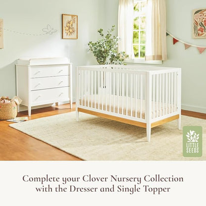 Little Seeds Clover 4-in-1 Convertible Baby Crib to Toddler Bed, White