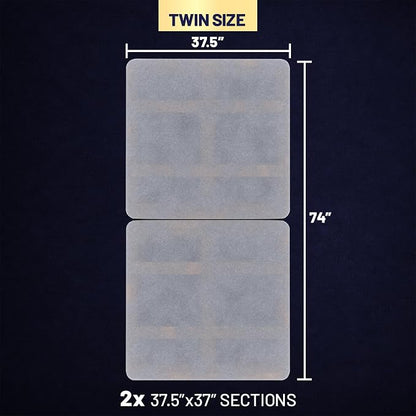 1.5" Split Wood Bunkie Board Twin Size Bed, Under Mattress Support, Fully Assembled, Fabric Ventilation Cover-Replaces Wooden Slats or Box Spring for Bed Frames