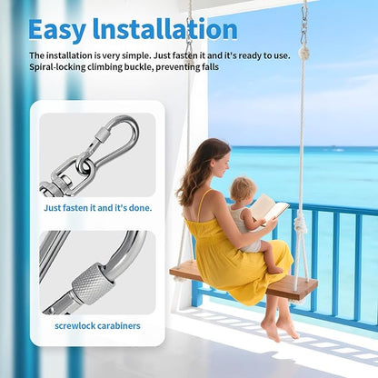 Aheucndg Heavy Duty Swivel Ring Double Ended Swivel Eye Hook, 304 Stainless Steel 1Pack Swivel Hooks + 2Pack Snap Hook, Easy Installation for Hanging Chair, Hammock, Boxing Bag, Gym M6