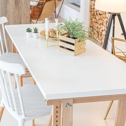 Kaboon 36x20 inch White Table Top Universal, Solid One-Piece Desktop, Reversible Melamine Countertop, Double Desks, L-Desk DIY