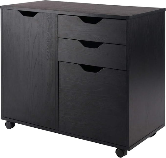 Winsome Halifax Mobile Storage Cabinet with Doors & Drawers, Stylish & Functional Home Storage Cabinet for Filing, Kitchen Organization, Moveable Furniture for Office, Dorms, Apartments