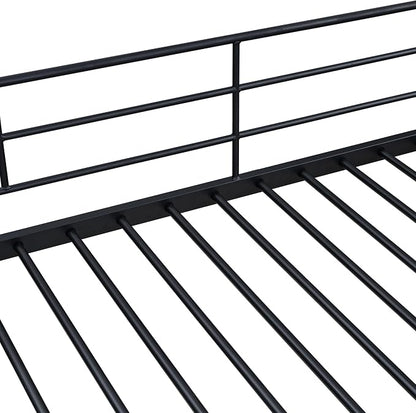 Bellemave Bunk Bed Full Over Full，Metal Bunk Bed with Storage Stairs and Wardrobe, Bunk beds for Adults/Kids/Teens, Black