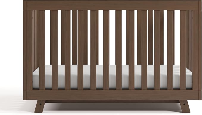 Storkcraft Beckett 3-in-1 Convertible Crib – GREENGUARD Gold Certified, Fits Standard Crib Mattress, Converts to Toddler Bed and Daybed, 4 Mattress Heights, Grow-with-Me Design (Hazelnut)