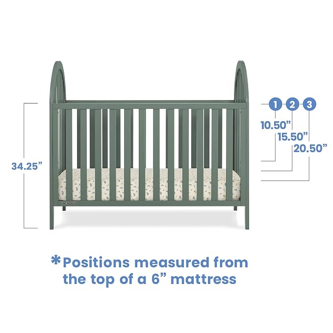 Delta Children Milano 4-in-1 Convertible Crib - Greenguard Gold Certified, Grassy Glen