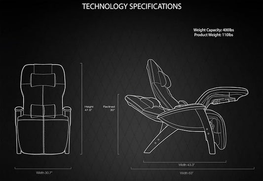 Svago ZGR Plus Zero Gravity Chair (SV395) Vibration Massage Power Recline Memory Foam Pillow Heat Therapy (Midnight/Black)