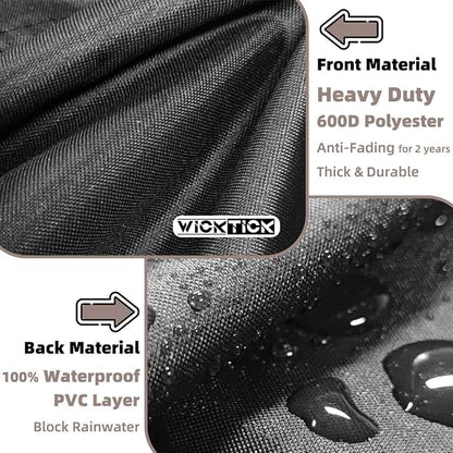WICKTICK Rectangular Gas Fire Pit Table Cover 52 x 34 inch, Waterproof 600D Heavy Duty Fire Table Cover for 48 - 52 inch Patio Propane Firepit Tables