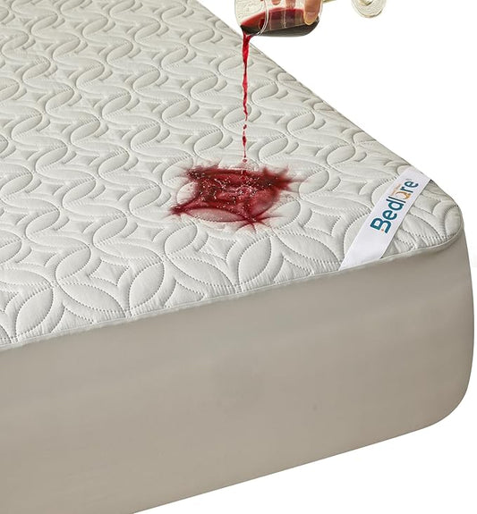 BEDLORE Waterproof Mattress Protector, King Size Mattress Pad with Deep Pocket 6"-18" Depth, Soft Dirt-Proof Double Bed Mattress Cover for Bedroom, College Dorm, Hotel (Light Gray)