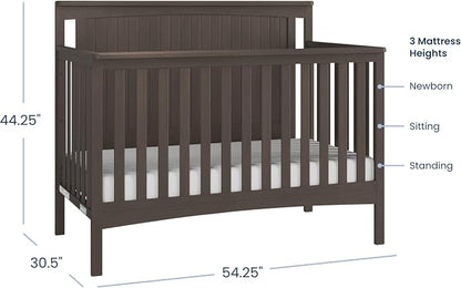 Child Craft Scout 4-in-1 Convertible Crib, Baby Crib Converts to Day Bed, Toddler Bed and Full Size Bed, 3 Adjustable Mattress Positions, Non-Toxic, Baby Safe Finish (Dapper Gray)