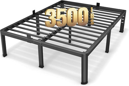 Superay 16 Inch King Size Metal Platform Bed Frame with Round Corners, Storage Space Under High Bed Frame-Heavy Duty Steel Slats Support, Noise Free - Easy Assembly - No Box Spring Needed