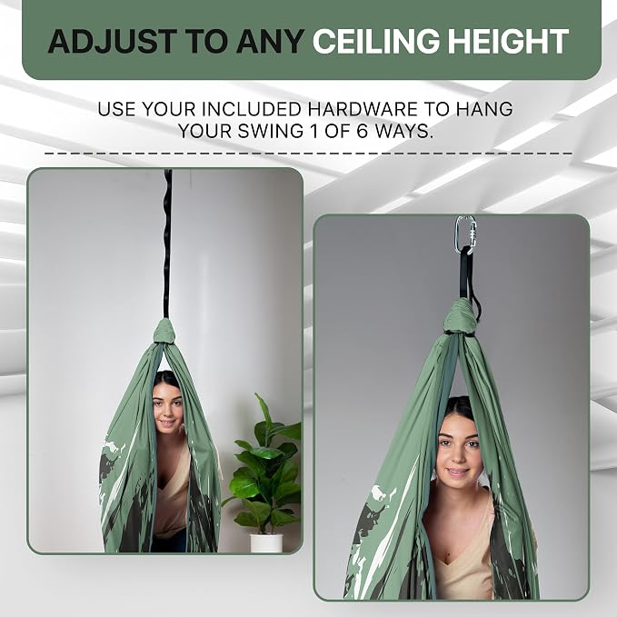 Indoor Sensory Swing for Kids or Outdoor – Holds 300lbs, Double-Layer, & 360° Swivel, Calming Compression Therapy Swing Hammock for Kids & Adults with All Hardware – Sensory-Motor Toys & Gifts
