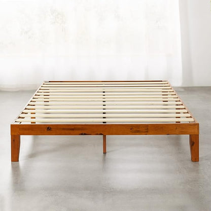 Mellow Naturalista Classic 12-Inch Solid Wood Platform Bed | Wooden Slats, No Box Spring Needed, Easy Assembly | King, Cherry