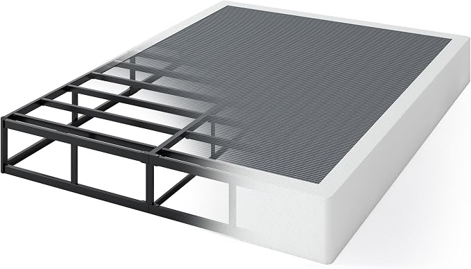 QEROMY 9 Inch High Profile Box Spring, Sturdy Metal Frame Mattress Foundation, Easy Assembly, Quiet & Noise-Free, Full Size