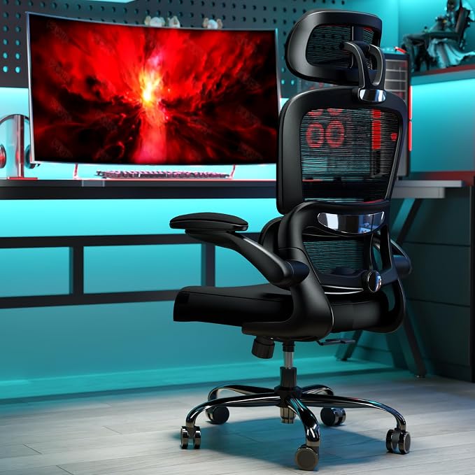 TRALT Office Chair Ergonomic Desk Chair, 330 LBS Home Mesh Office Desk Chairs with Wheels, Comfortable Gaming Chairs Pack of 4