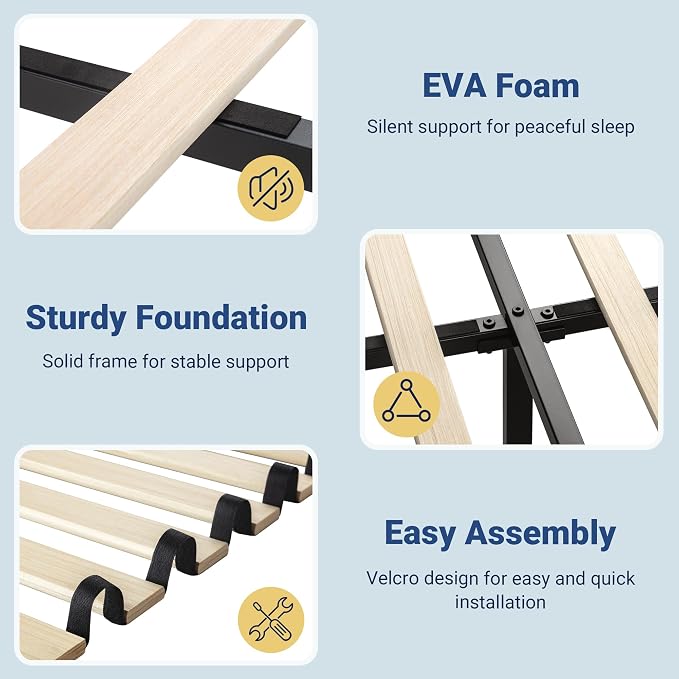Allewie King Size Upholstered Bed Frame with Charging Station & Storage Headboard, Soft Velvet Wingback Platform Bed, Strong Wooden Slats Support, No Box Spring Needed, Easy Assembly, White