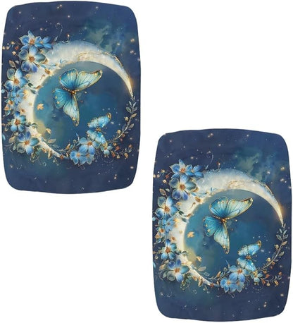Bar Stool Seat Covers Rectangle Stool Covers Set of 2 Moon Butterfly Floral Bench Covers Slipcover Rectangle Stretch Counter Height Bar Stools Slipcovers Washable Saddle Seat Cover