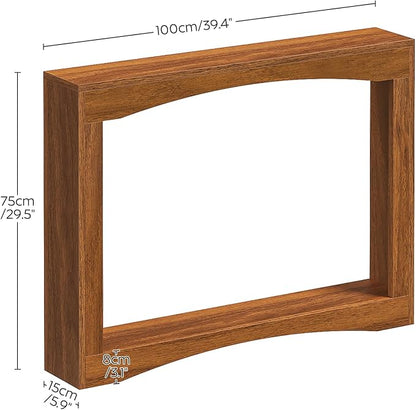 YATINEY Narrow Console Table, 5.9'' Thin Entryway Table, Behind Couch Table for Small Spaces, Small Farmhouse Hallway Table, for Living Room, Hallway, Foyer, Reddish Brown CT19WL