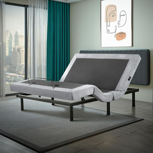 Irvine Home Collection California King Adjustable Bed Base | Dual Massage | USB Ports | Zero Gravity | Anti-Snore | Memory Positions | Under Bed Lighting | Wireless Remote | Zero Clearance