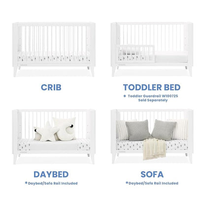 Delta Children Ollie 4-in-1 Convertible Crib - Greenguard Gold Certified, Bianca White