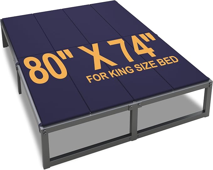 Lutown-Teen Bunkie Board King Under Mattress High-Density Polymer Mattress Support Board King Anti-Sag, Breathable, Moisture Resistant, Noise Minimizing, Blue