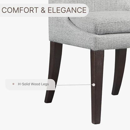 KISLOT Upholstered Dining Chairs Modern Sidechair Performance Fabric High Back Armlesschair for Diningroom Kitchen,Light Grey,Set of 4(2 Box)