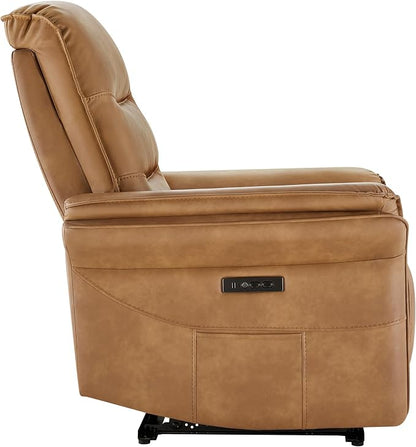 KISLOT Power Recliner Chair with Adjustable Headrest and Footrest, Dual Motor Leather Reclining Chair with USB/Type-C Charging, Zero Gravity Modern Electric Recliner for Adults Living Room Bedroom