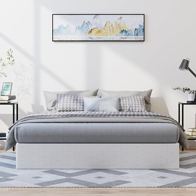 YORMDMO 9 Inch Full Box Springs, Height Profile Box Spring Only for Full Bed, Heavy Duty Metal Mattress Foundation with Fabric Cover, Easy Assembly