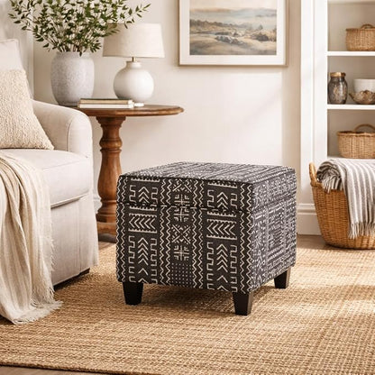 HomePop 18" Classic Square Storage Ottoman - Onyx