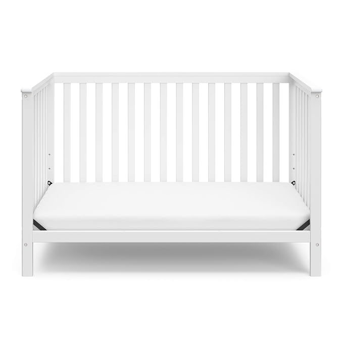 STORKCRAFT Hillcrest 4-in-1 Convertible Crib (White) - Converts to Daybed, Toddler Bed, and Full-Size Bed, Fits Standard Full-Size Crib Mattress, Adjustable Mattress Support Base